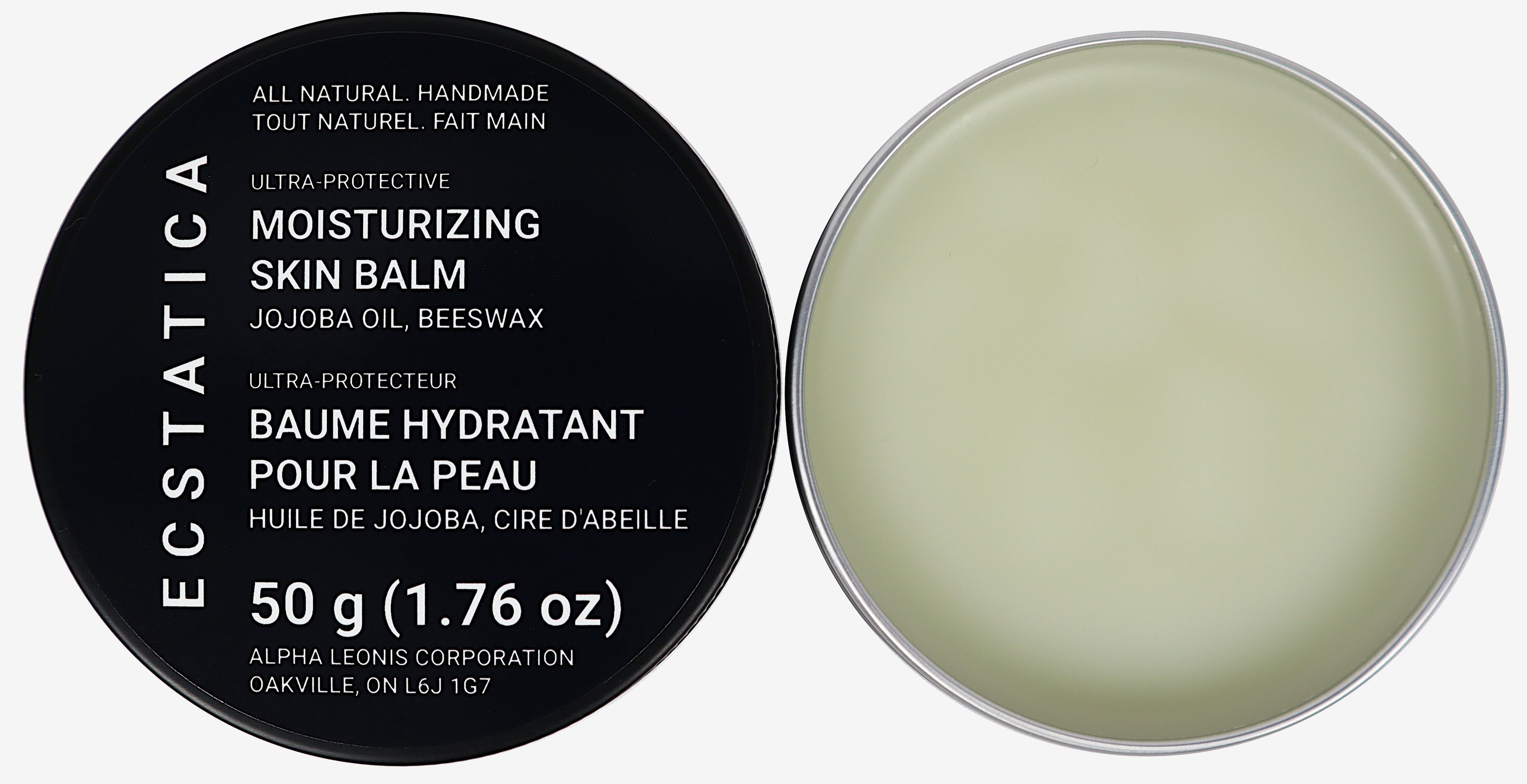 Ecstatica Canadian All-Natural Handmade Local Ultra Protection Moisturizing Skin Balm Cocoa Butter, Coconut Oil, Grapeseed Oil, Jojoba Oil, Shea Butter, Beeswax 50 g (1.76 oz) Product