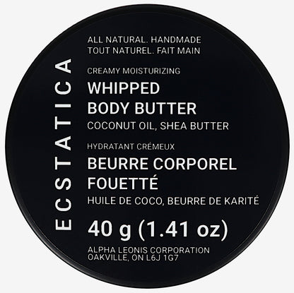 Ecstatica Canadian All-Natural Handmade Local Creamy Maximum Delicacy Whipped Body Butter Coconut Oil, Shea Butter 40 g (1.41 oz) Top Lid