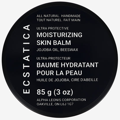 Ecstatica Canadian All-Natural Handmade Local Ultra Protection Moisturizing Skin Balm Cocoa Butter, Coconut Oil, Grapeseed Oil, Jojoba Oil, Shea Butter, Beeswax 85 g (3 oz) Top Lid